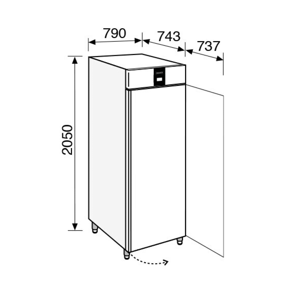 Everlasting CHOCOLATE Fridge Upright Solid Door 20 Tray