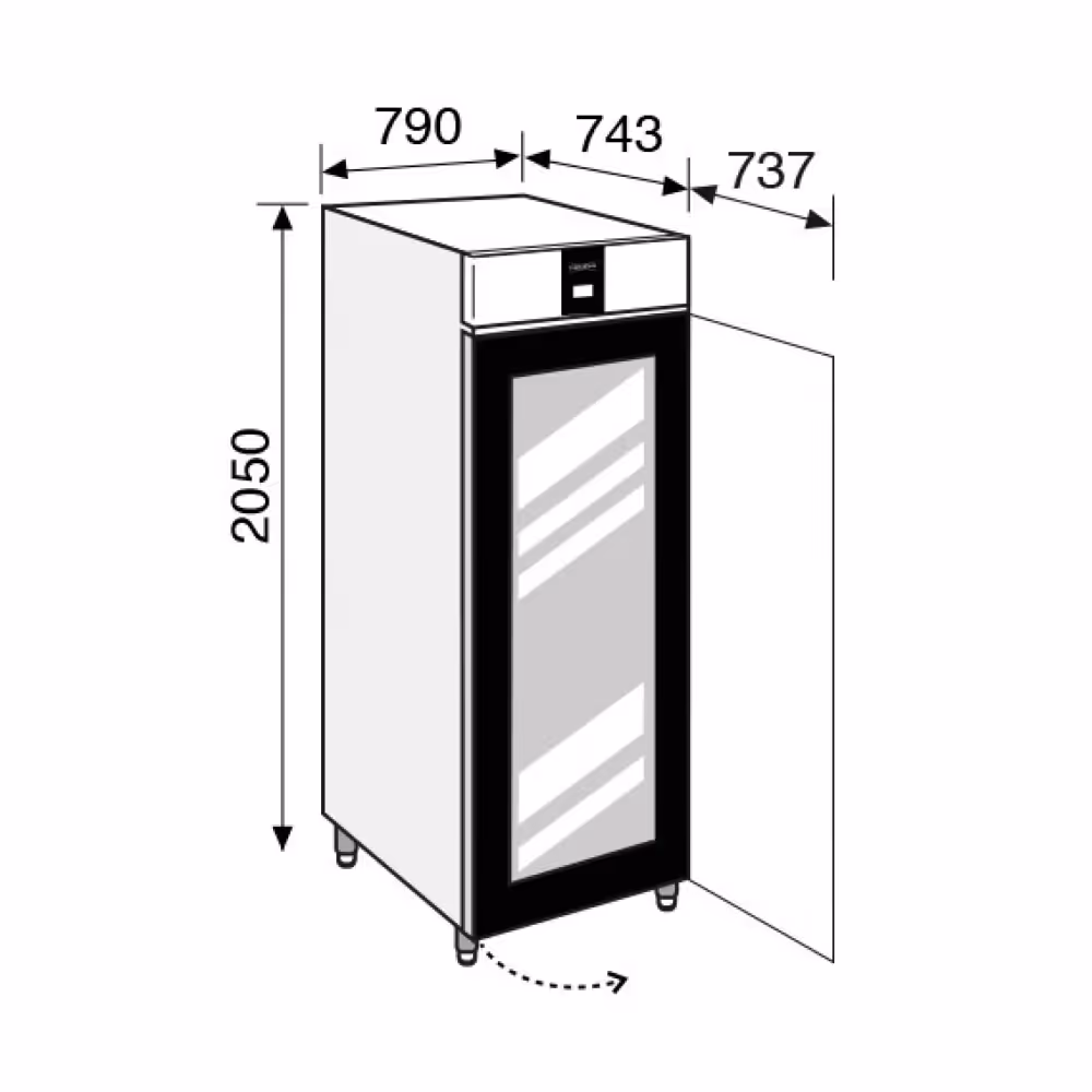 Everlasting CHOCOLATE Fridge Upright Glass Door 20 Tray