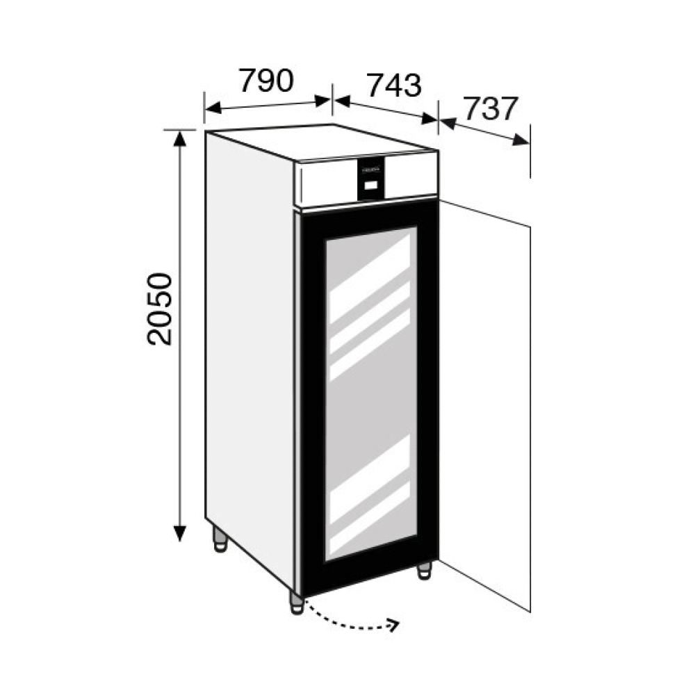 Everlasting CHOCOLATE Fridge Upright Glass Door 20 Tray