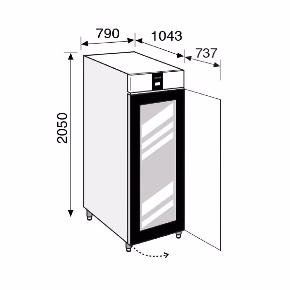 Everlasting CHOCOLATE Fridge Upright Single Glass Door 40 Tray