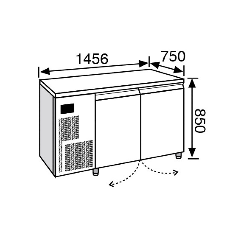 Everlasting CHOCOLATE Fridge Under Counter 2 Door