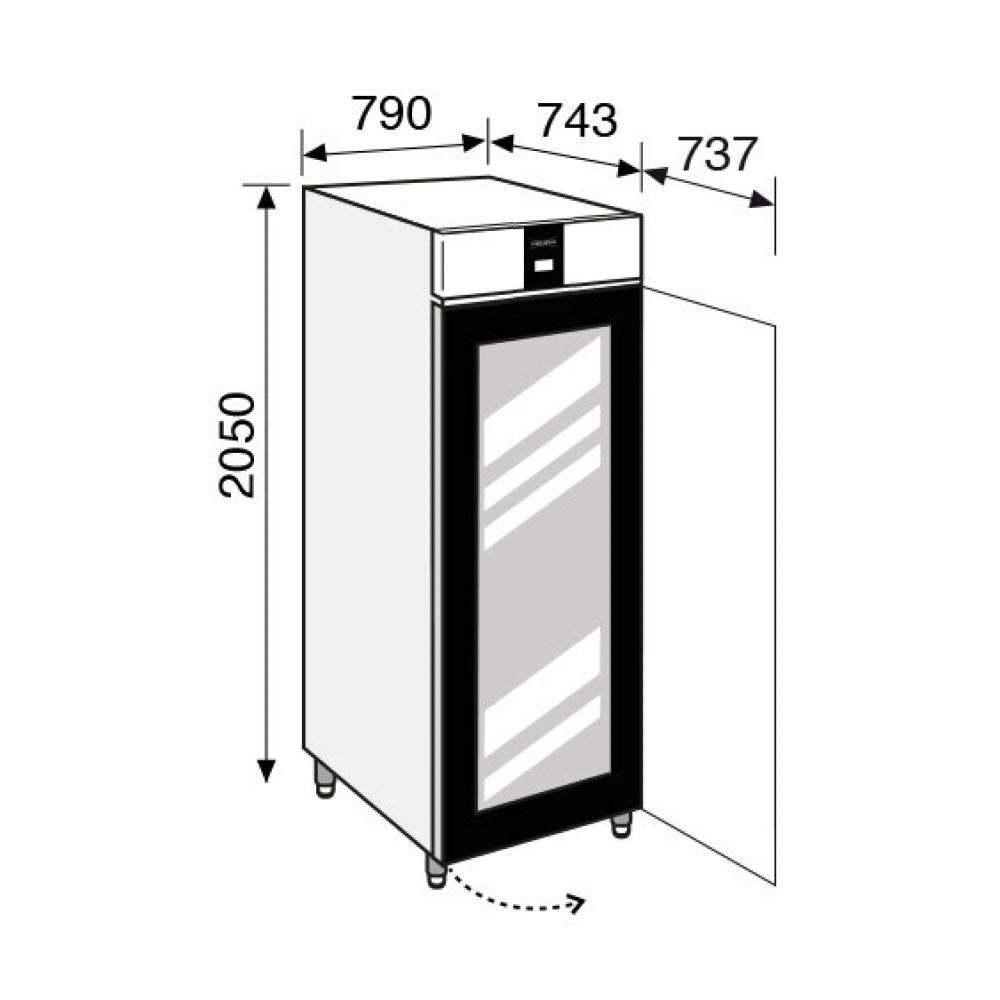 Everlasting PASTRY Fridge Upright Glass Door 20 Tray