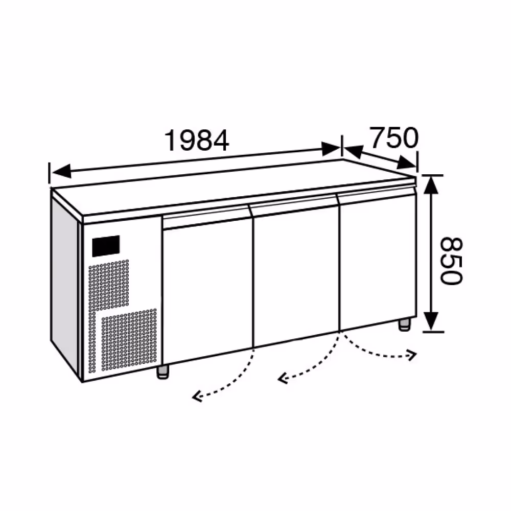 Everlasting PASTRY Freezer Under Counter 3 Door
