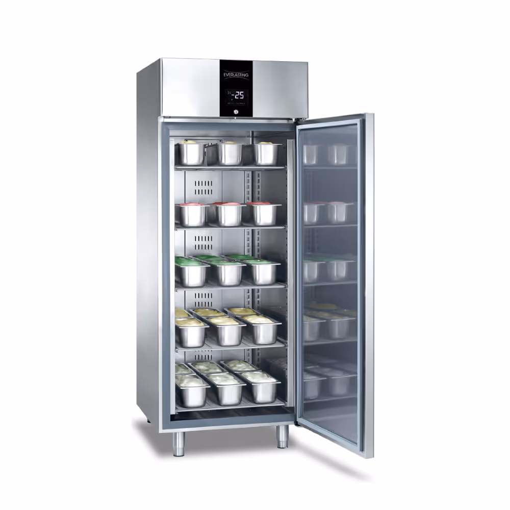Everlasting Ice Cream Freezer Upright Solid Door 36 Pan Ventilated Evaporator