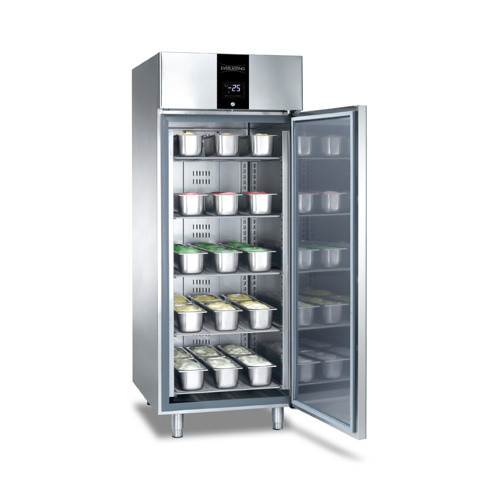 Everlasting Ice Cream Freezer Upright Solid Door 54 Pan Ventilated Evaporator