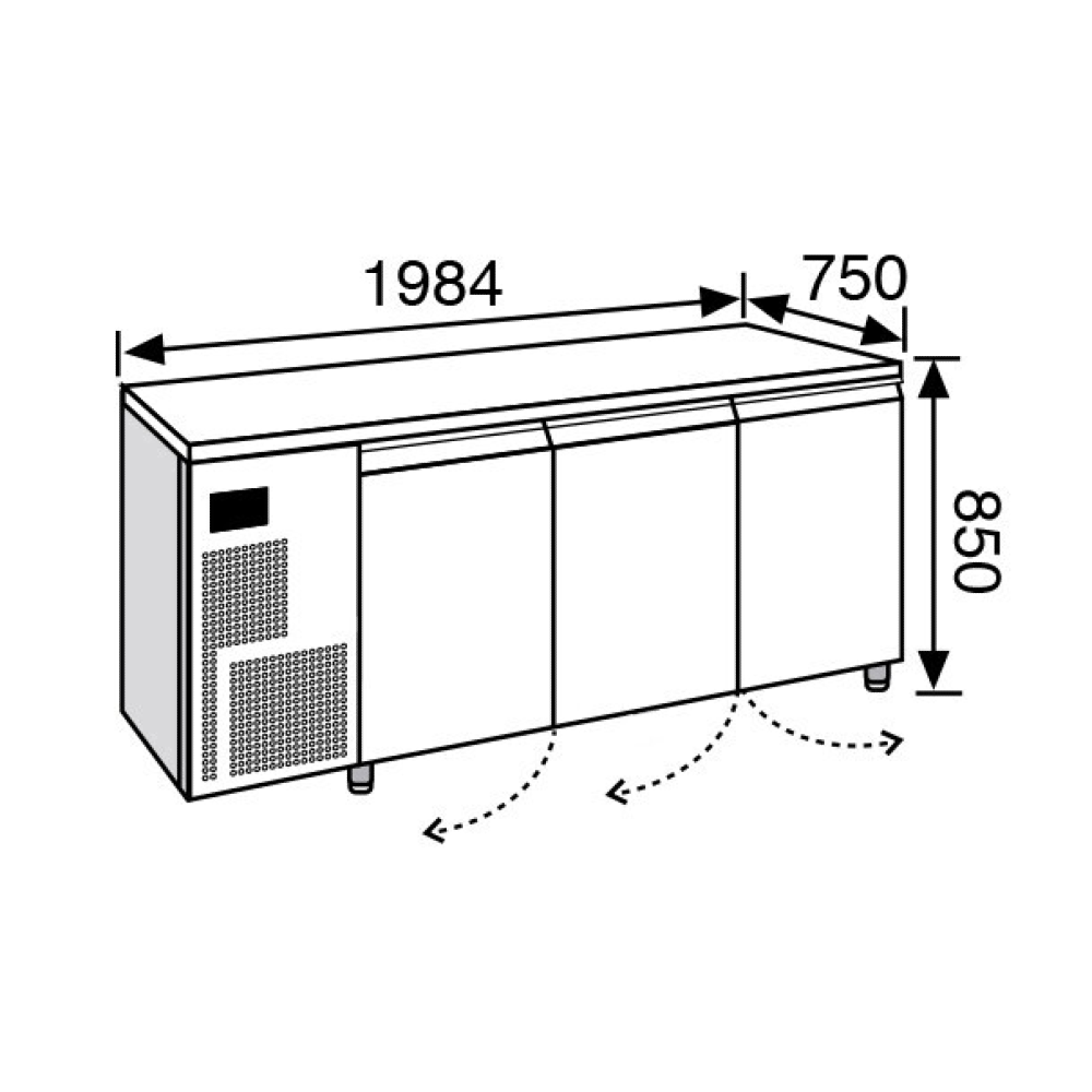 Everlasting Retarder Prover Under Counter 3 Door (Dry Heat)