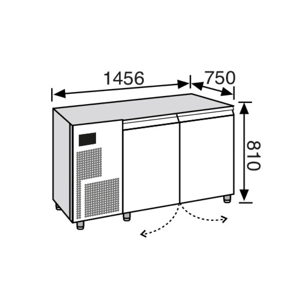 Everlasting PIZZERIA Refrigerated Work Table 2 Door