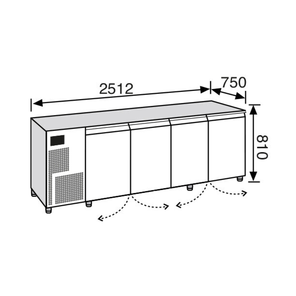 Everlasting PIZZERIA Refrigerated Work Table 4 Door