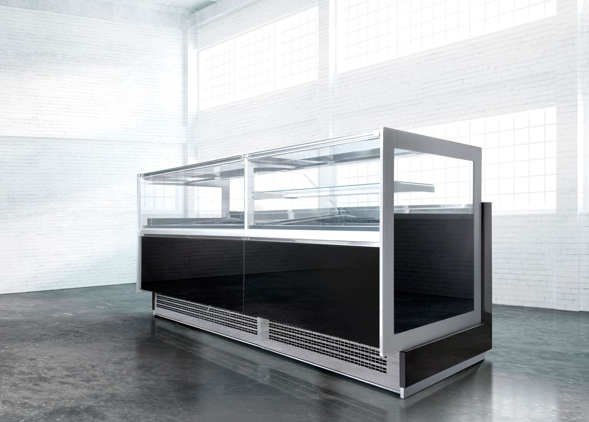 Orion Kate+ Ice Cream Display Serve Over Counter Straight Glass Ventilated Evaporator Plug In