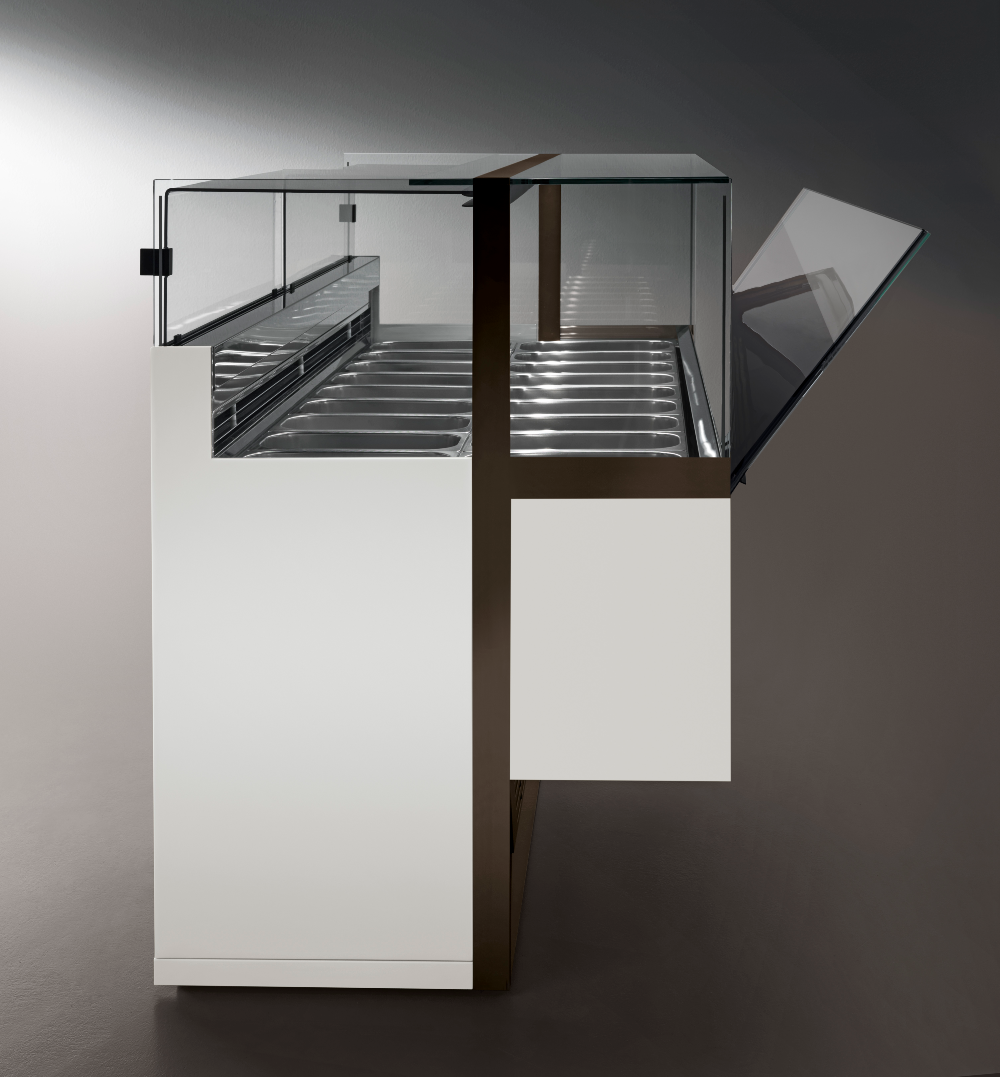 Orion Nine+ Ice Cream Display Serve Over Counter Straight Glass Ventilated Evaporator Plug In