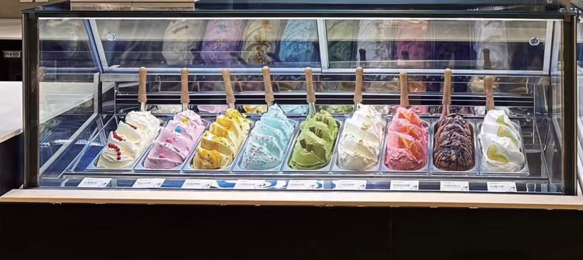 Orion Brio FG Ice Cream Display Serve Over Counter Straight Glass Ventilated Evaporator Plug In