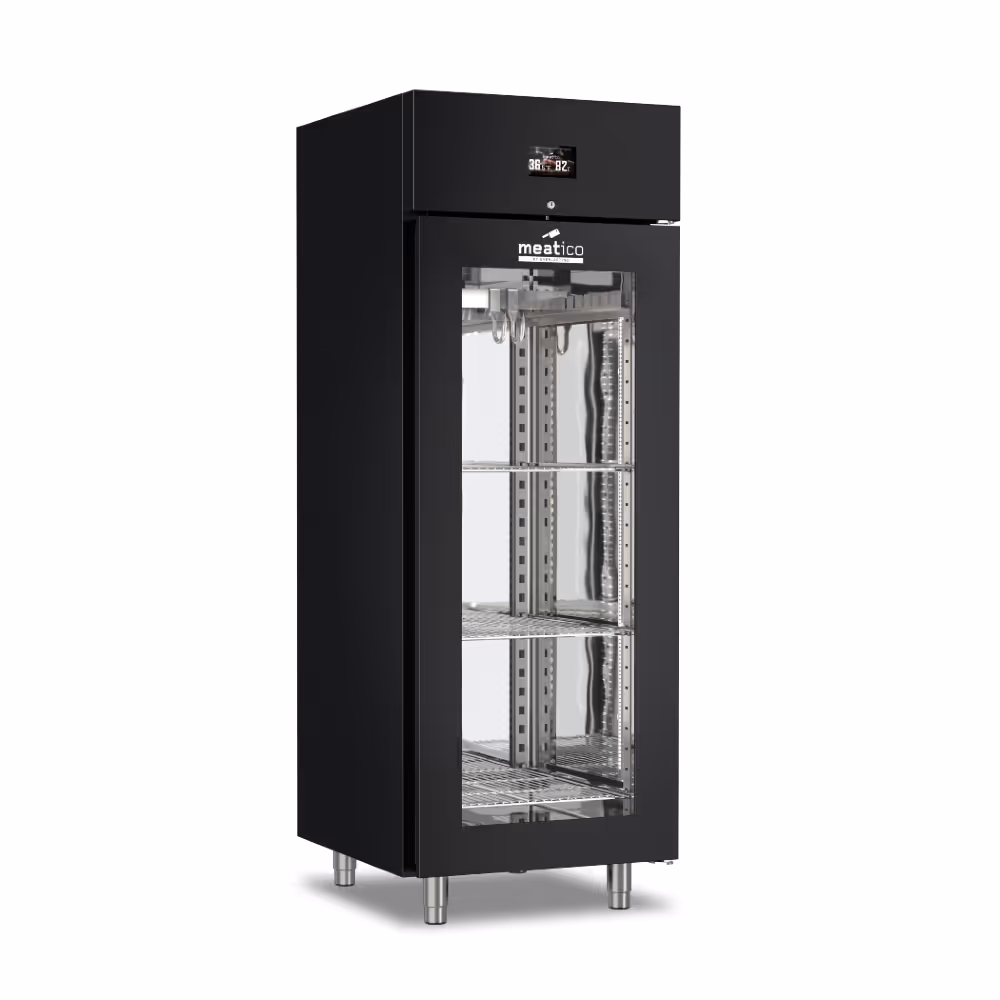 Everlasting Meatico Meat Panorama 700 Black Meat Dry Aging Fridge Cabinet Single Glass Door