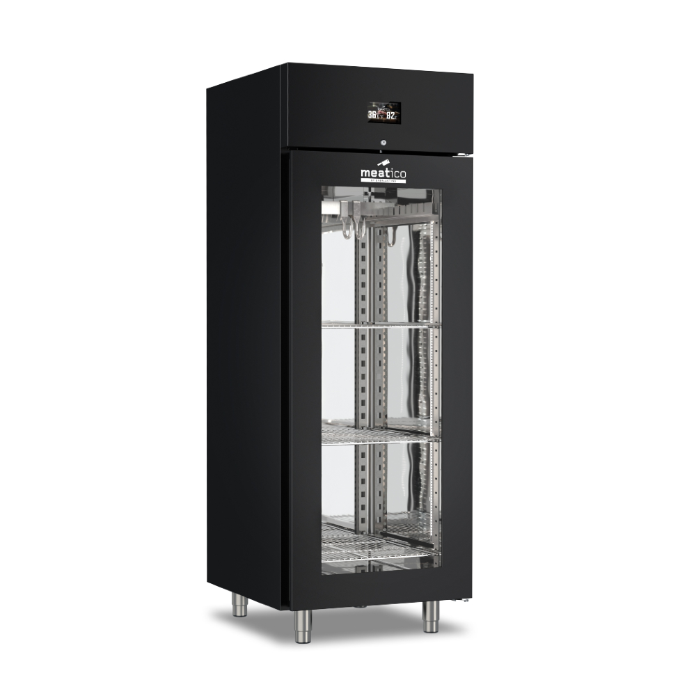 Everlasting Meatico Meat Panorama 700 Black Meat Dry Aging Fridge Cabinet Single Glass Door