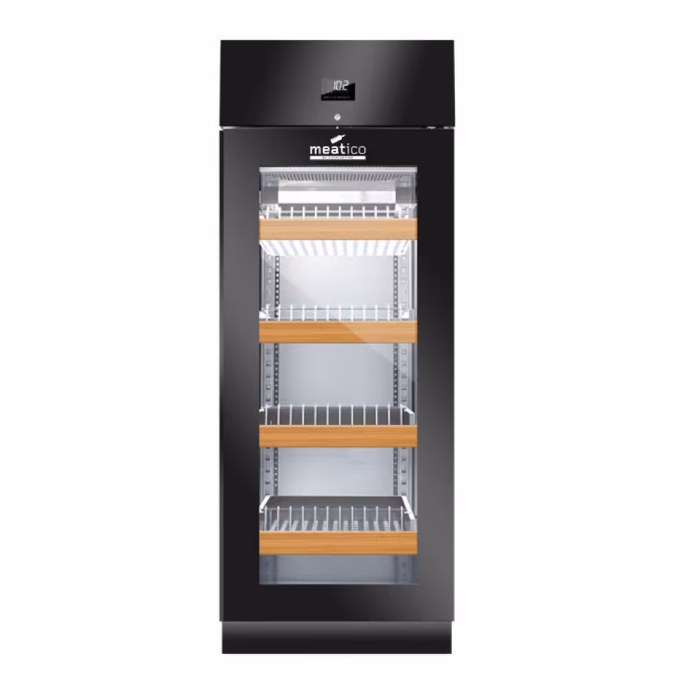Everlasting Meatico WINE 700 Black Single Zone Wine Display Cabinet Single Glass Door