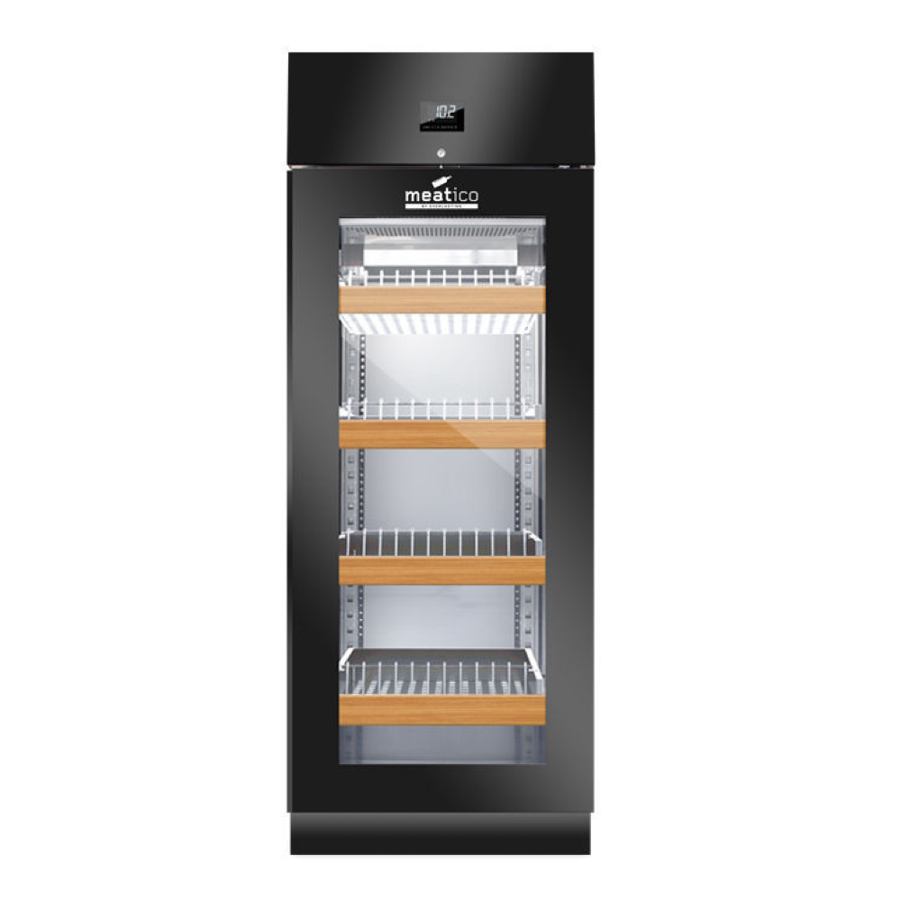 Everlasting Meatico WINE 700 Black Single Zone Wine Display Cabinet Single Glass Door