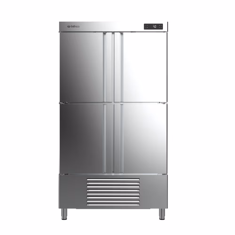Infrico Slimline Fridge Upright Solid Split Double Door