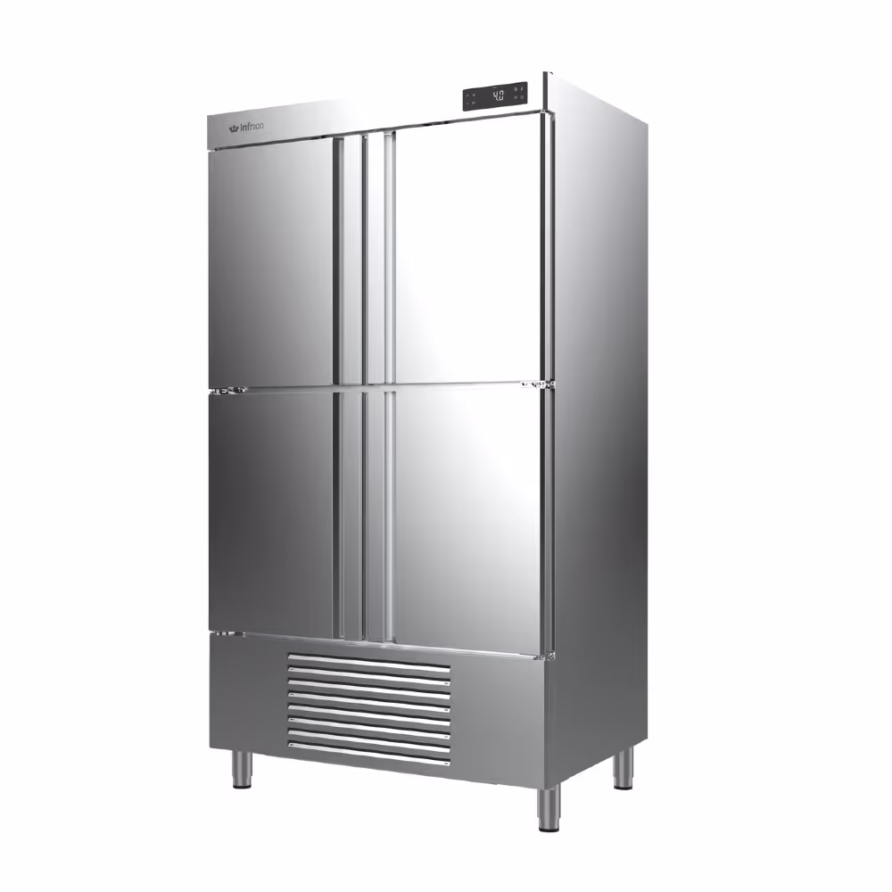 Infrico Slimline Fridge Upright Solid Split Double Door