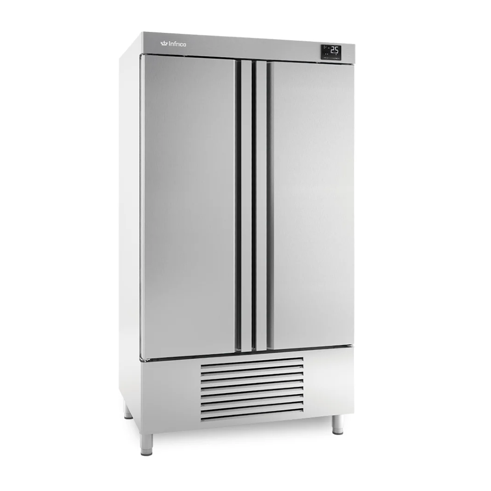 Infrico Fish Slimline Fridge Upright Solid Double Door