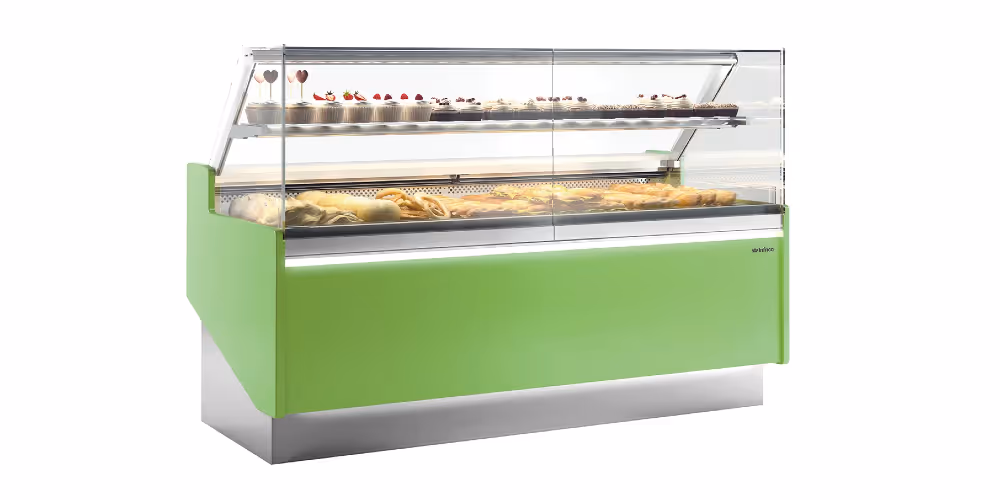 Infrico Lyon Pastry Serve Over Counter Straight Glass Ventilated Evaporator Plug In
