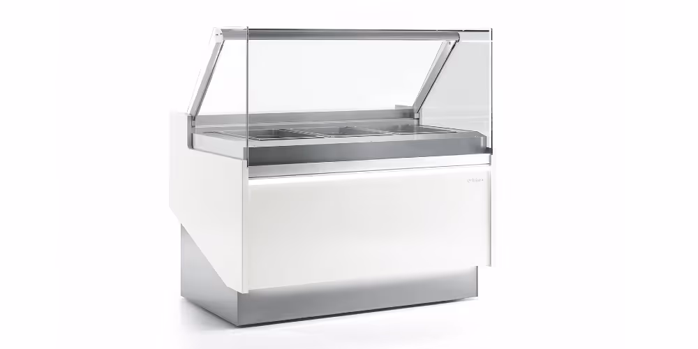 Infrico Lyon Heated Serve Over Counter Straight Glass with Bain Marie