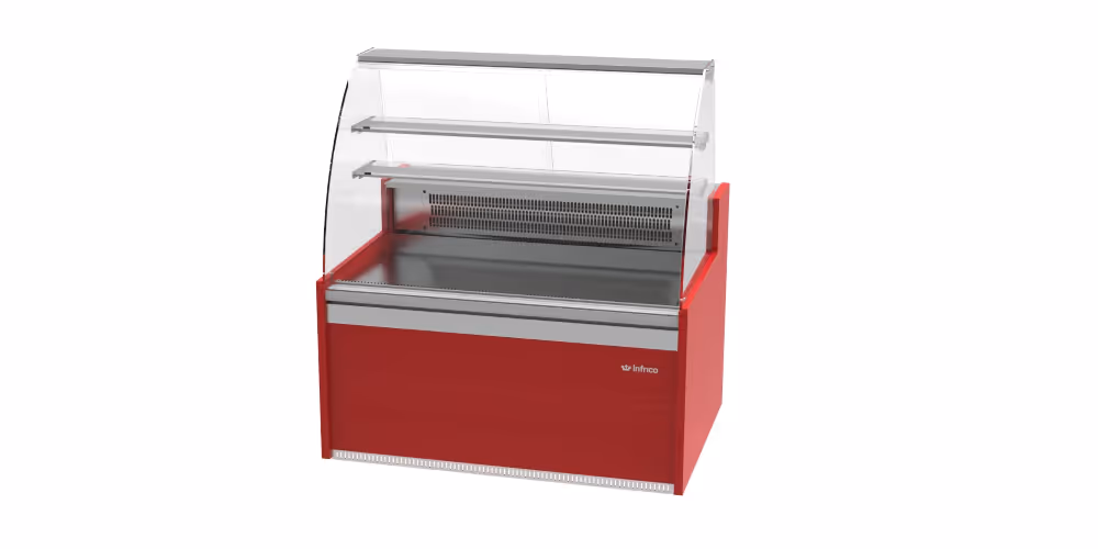 Infrico Glace Pastry Serve Over Counter Curved Glass Ventilated Evaporator Plug In
