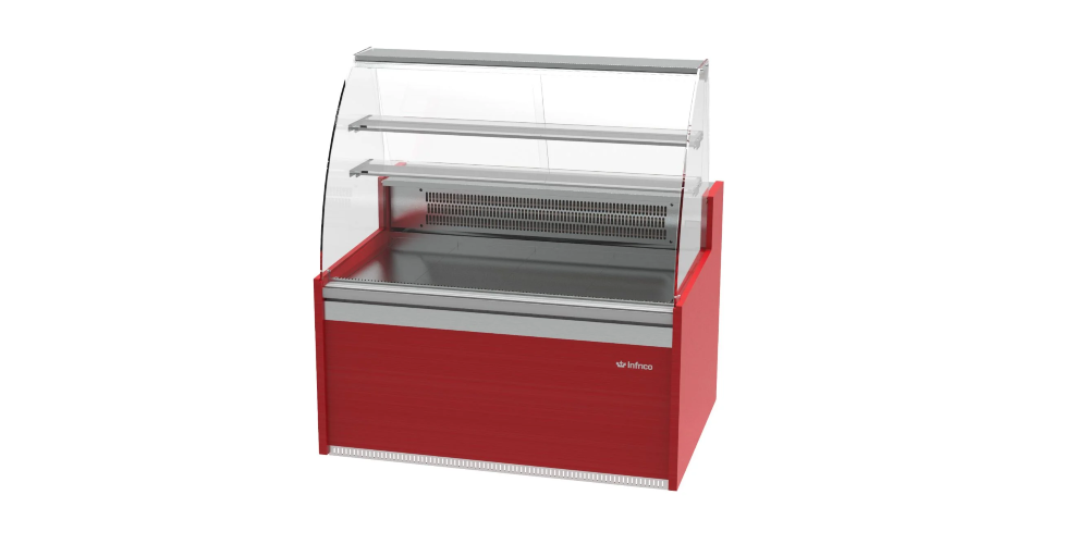 Infrico Glace Pastry Serve Over Counter Curved Glass Ventilated Evaporator Plug In