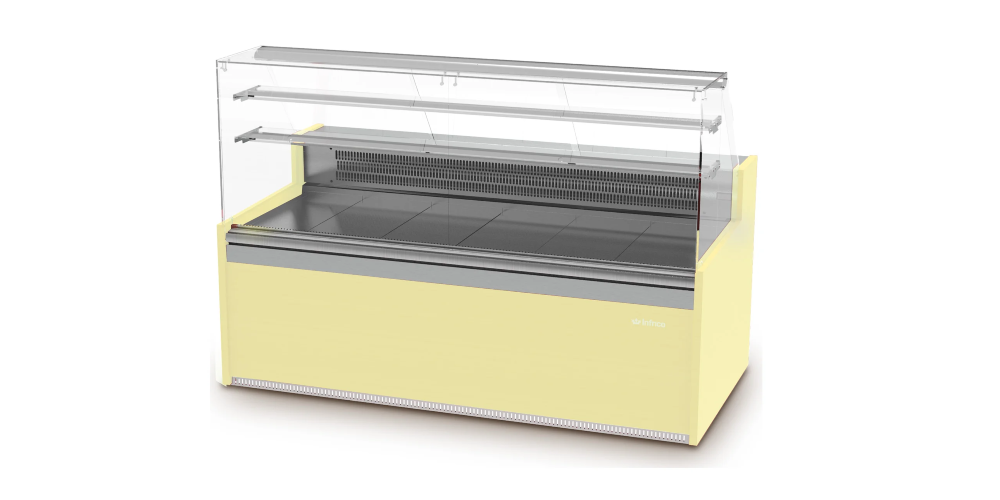Infrico Glace Pastry Serve Over Counter Straight Glass Ventilated Evaporator Plug In