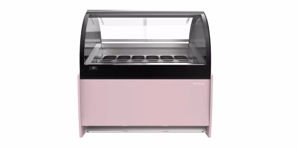 Infrico Ariana Ice Cream Serve Over Counter Curved Glass Ventilated Evaporator Plug In