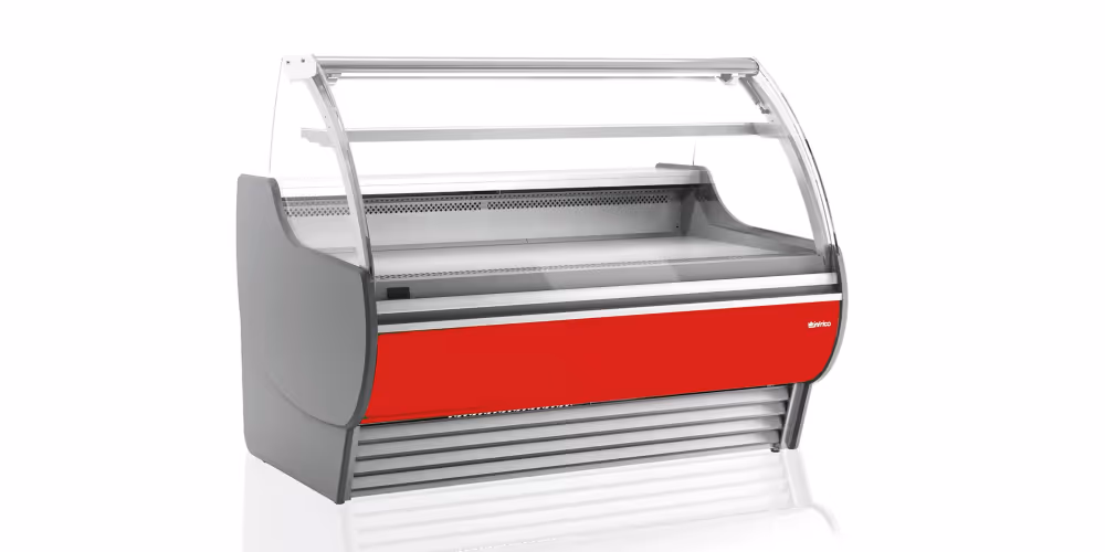 Infrico Barcelona VBC Serve Over Counter Liftable Front Curved Glass Ventilated Evaporator Plug In