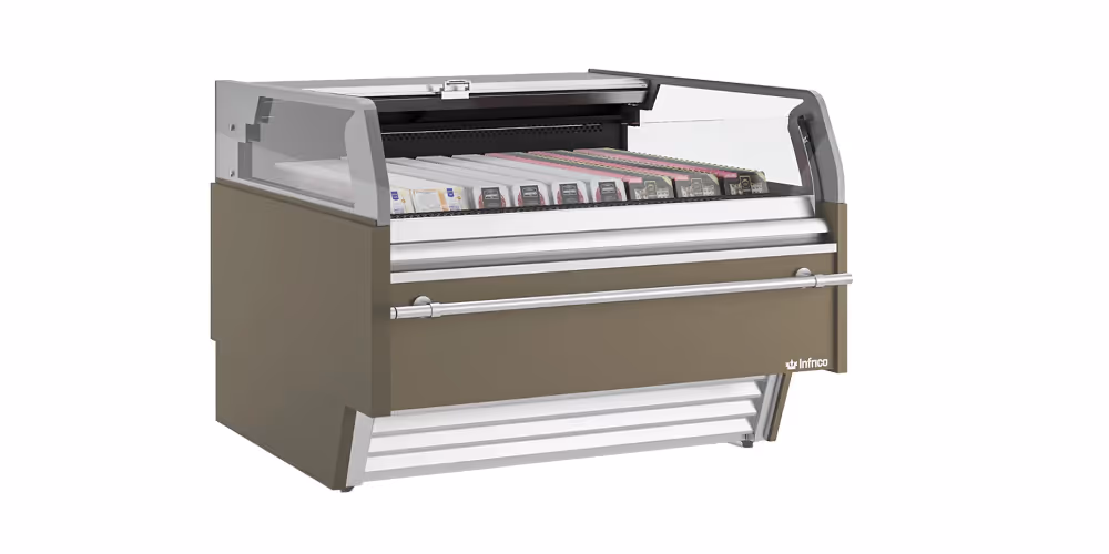 Infrico Barcelona VBC SELF SERVICE Serve Over Counter Curved Glass Ventilated Evaporator Plug In