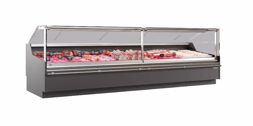 Infrico Vex Experience Serve Over Counter Liftable Front Straight Glass Ventilated Evaporator Plug In