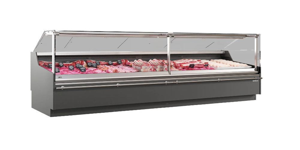 Infrico Vex Experience Serve Over Counter Liftable Front Straight Glass Ventilated Evaporator Plug In