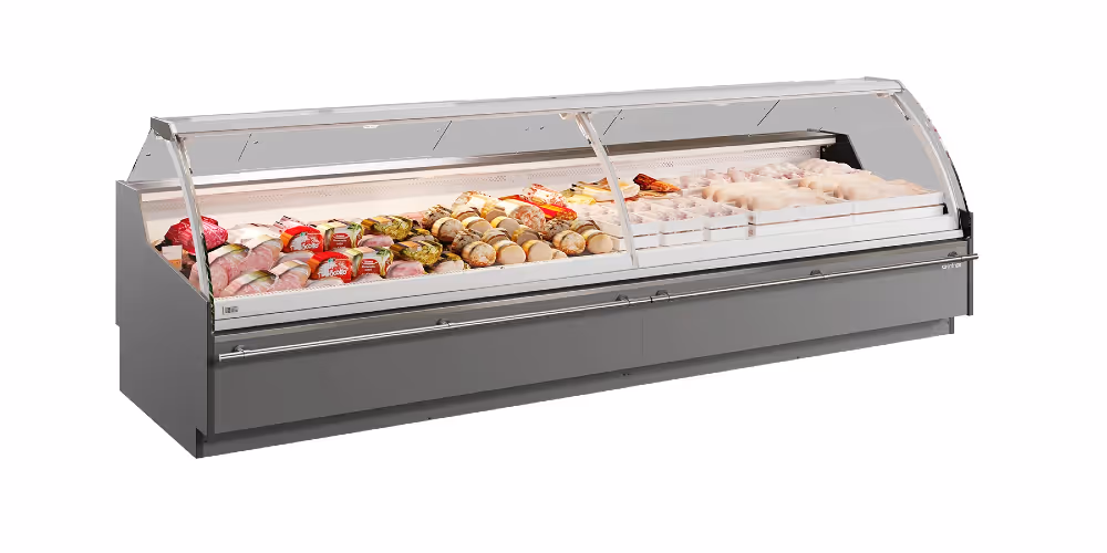 Infrico Vex Experience Serve Over Counter Liftable Front Curved Glass Ventilated Evaporator Plug In