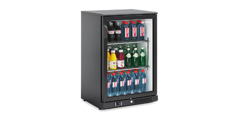 Infrico ERV Refrigerated Back Bar Black with Hinged Glass Doors