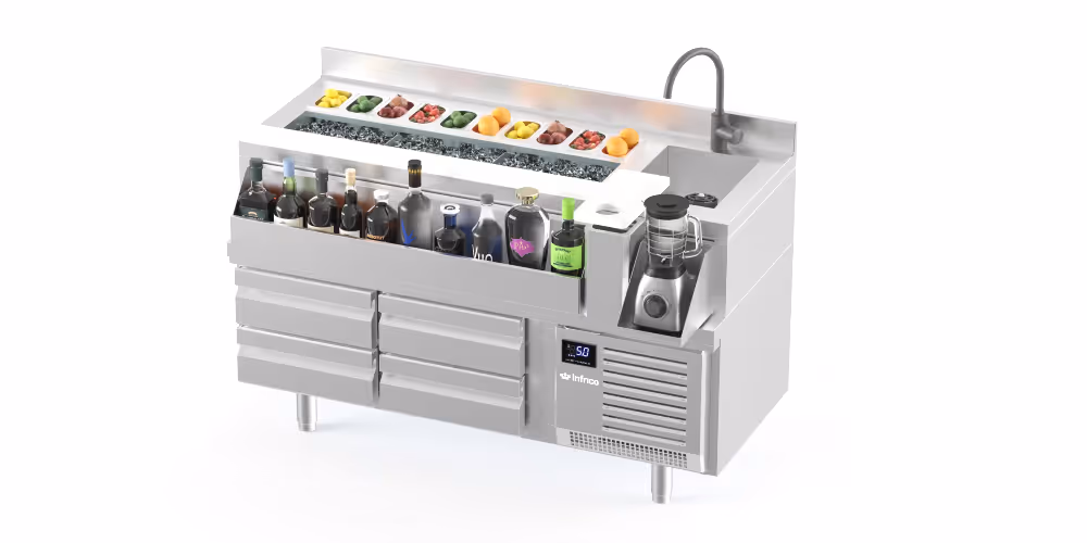 Infrico BST-R Refrigerated Bar Station with 4 Draws