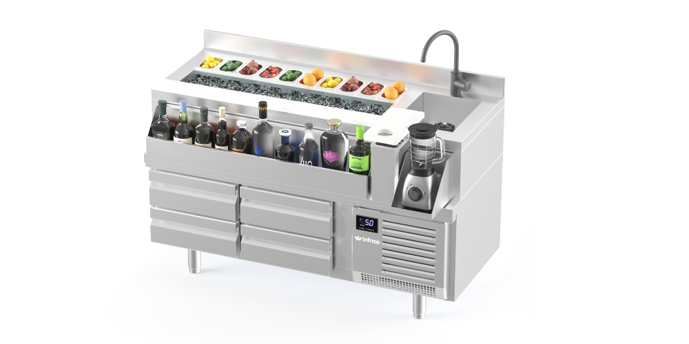 Infrico BST-R Refrigerated Bar Station with 4 Draws
