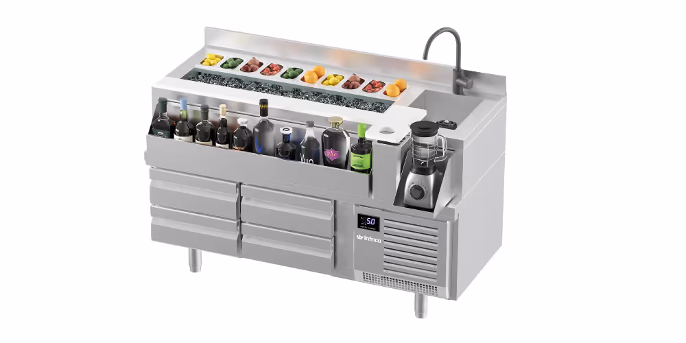 Infrico BST-R Refrigerated Bar Station with 6 Draws