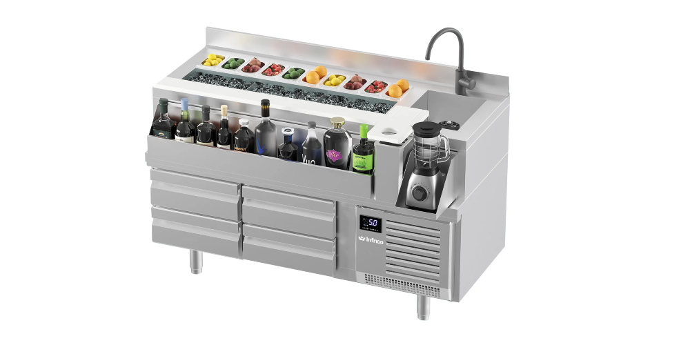 Infrico BST-R Refrigerated Bar Station with 6 Draws