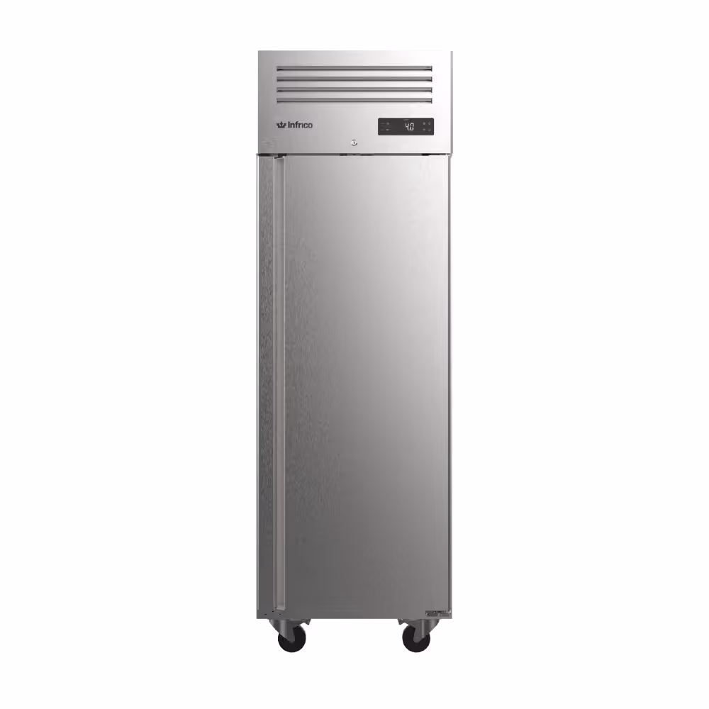 Infrico AGB 701 Pass Through Slimline Fridge Upright Solid 2 Door