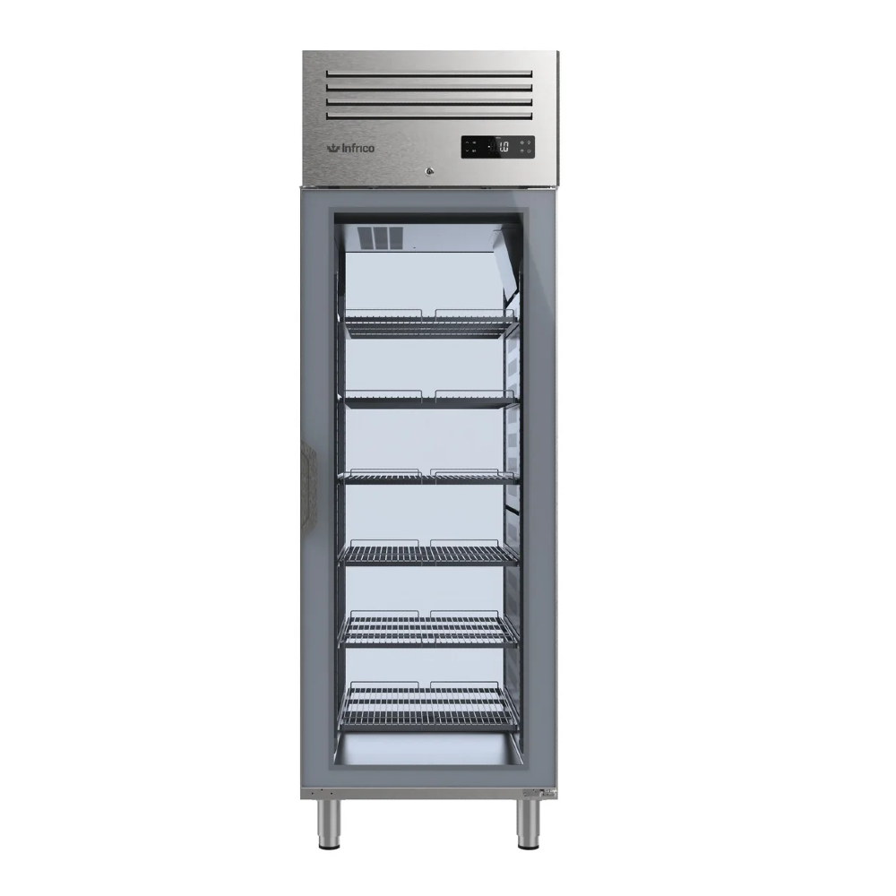 Infrico AGB 701 Pass Through Slimline Fridge Upright Glass 2 Door