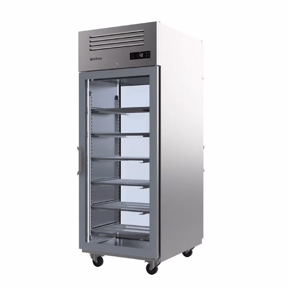 Infrico AGB 901 Pass Through Fridge Upright Glass 2 Door