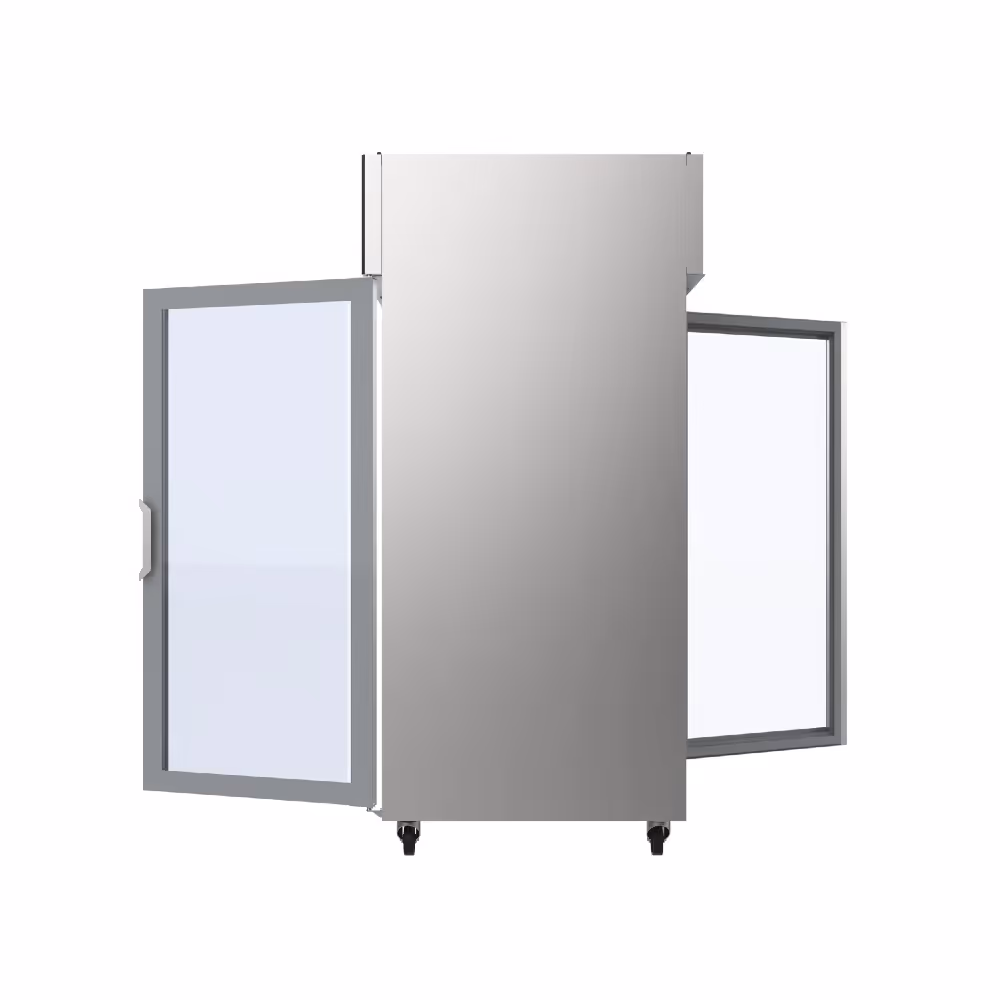 Infrico AGB 901 Pass Through Fridge Upright Glass 2 Door