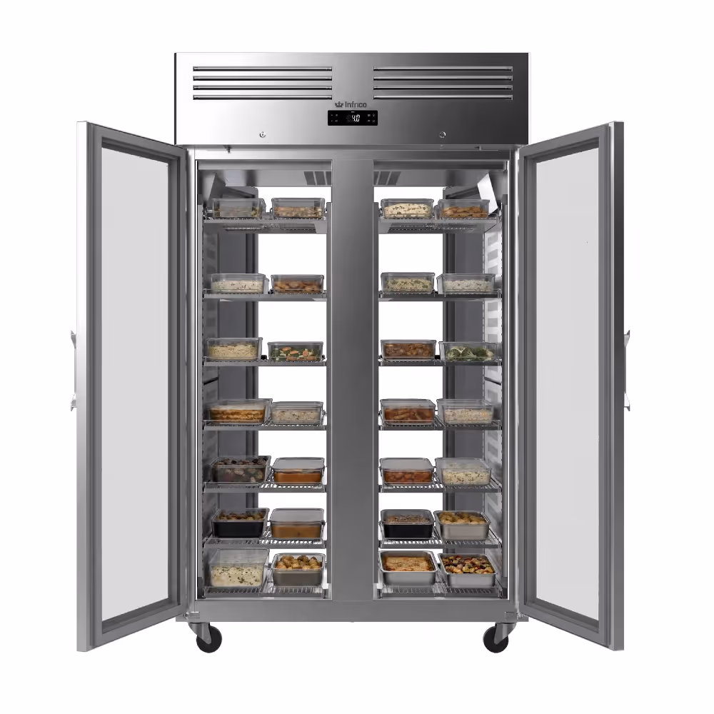 Infrico AGB 1402 Pass Through Fridge Upright Glass 4 Door