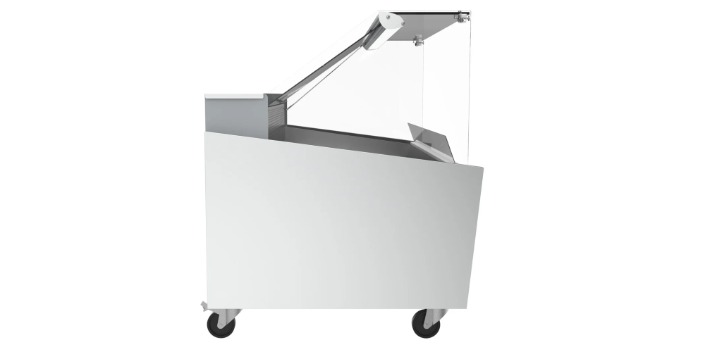 Infrico Malaga VML P Fish Serve Over Counter Straight Glass Ventilated Evaporator Plug In With Cold Plate