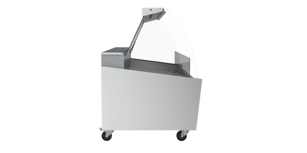 Infrico Malaga VML C Fish Serve Over Counter Curved Glass Ventilated Evaporator Plug In With Cold Plate