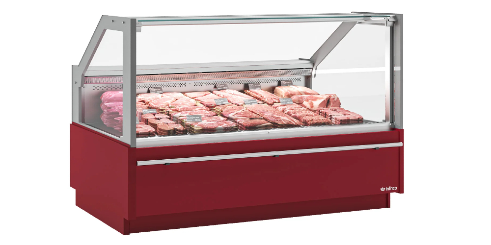 Infrico Compact VCT UCP / IUCP Meat and Butchery Serve Over Counter Straight Glass Ventilated Evaporator Plug In