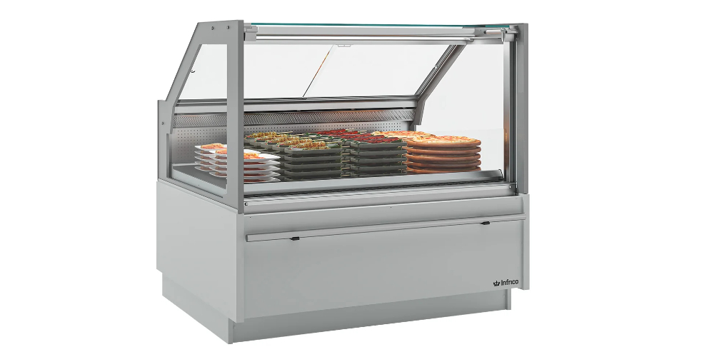 Infrico Compact VCT HT Serve Over Counter Straight Glass Ventilated Heated Display