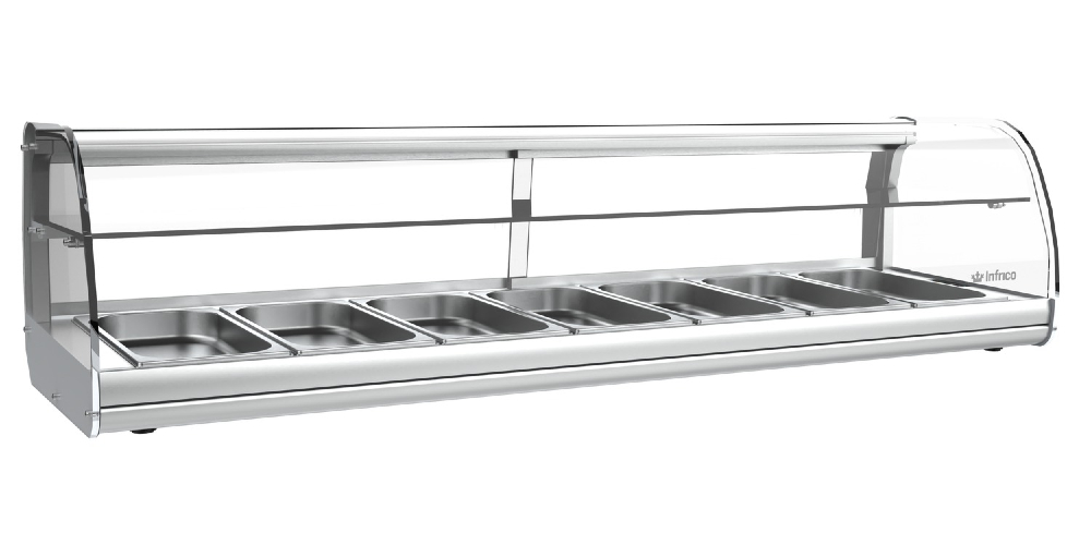 Infrico VET DP GR Refrigerated Drop In Tapas Display with Glass Shelf and Curved Glass