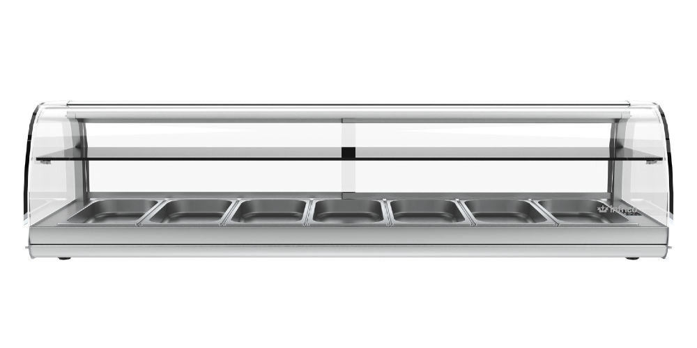Infrico VET DP GR Refrigerated Drop In Tapas Display with Glass Shelf and Curved Glass