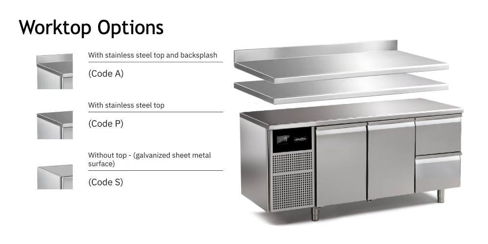 Everlasting PROFESSIONAL 70-90 Under Counter Fridge 4 Section with Drawers